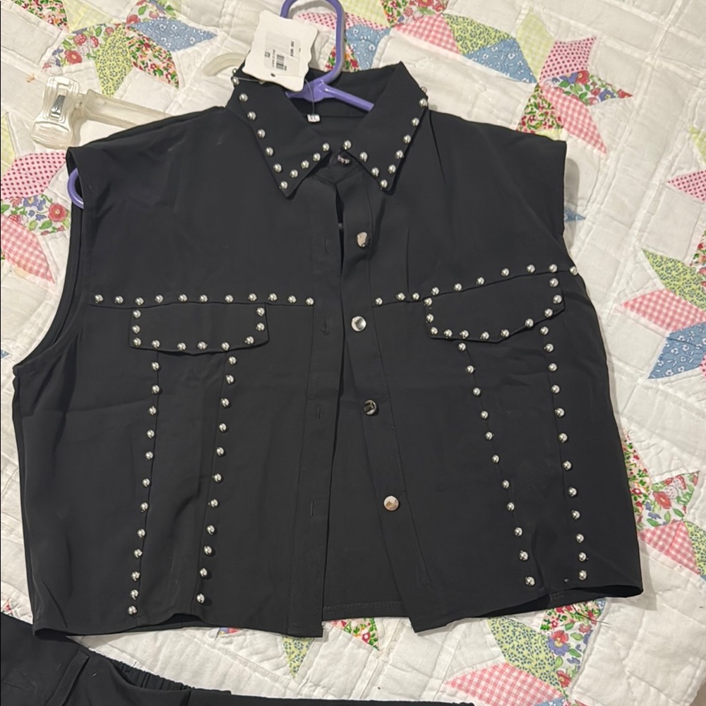 La Reyna by Fancy Fashion - Black Studded Set (XL)